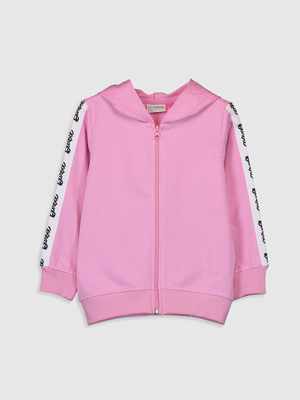 Pembe Fermuarlı Sweatshirt