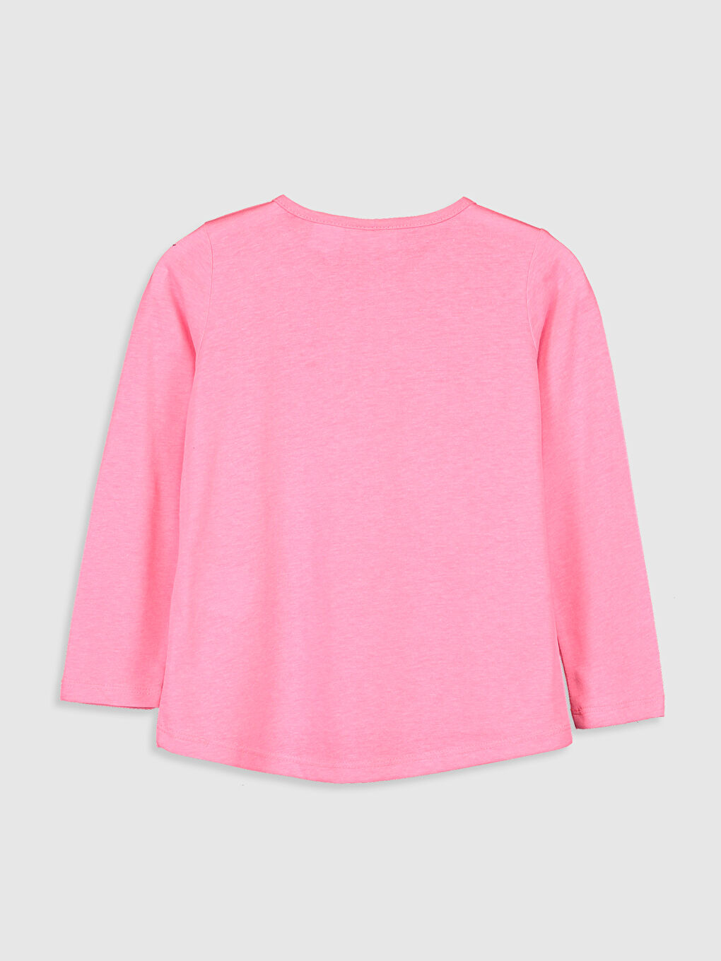 Pembe Bisiklet Yaka Uzun Kollu Kız Çocuk Tişört-1