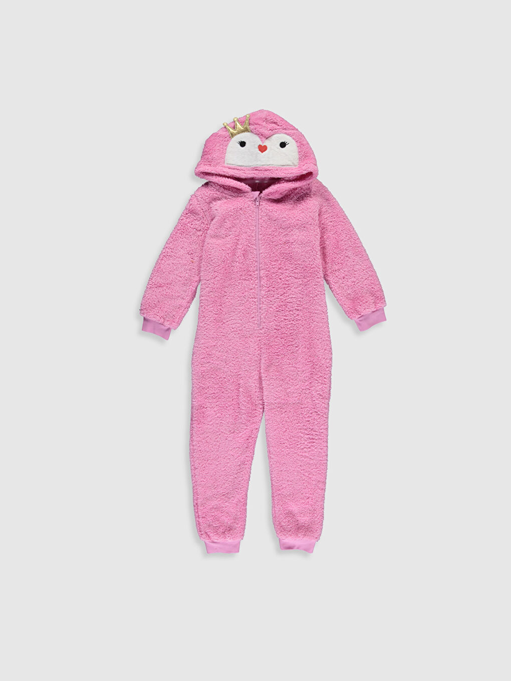 Girl's Plush Romper with Hood