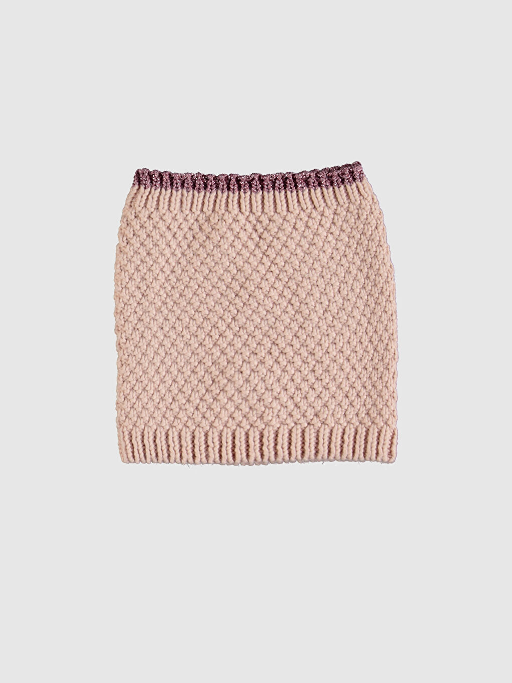 Pembe Kız Çocuk Ponponlu Triko Bere ve Boyunluk-1