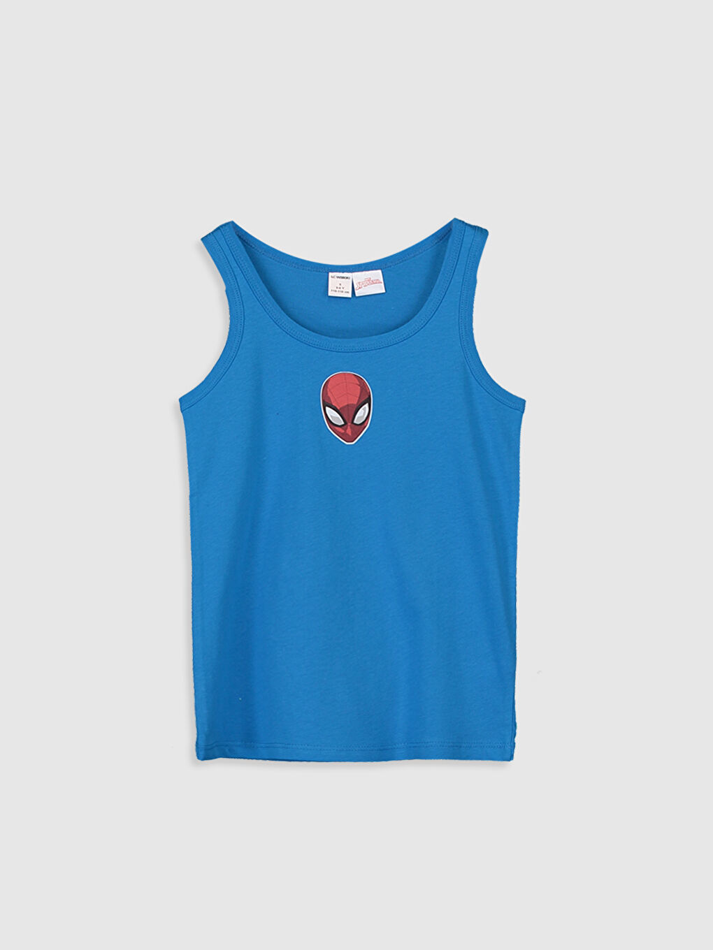 Beyaz Bisiklet Yaka Baskılı Erkek Çocuk Atlet 2'li-2