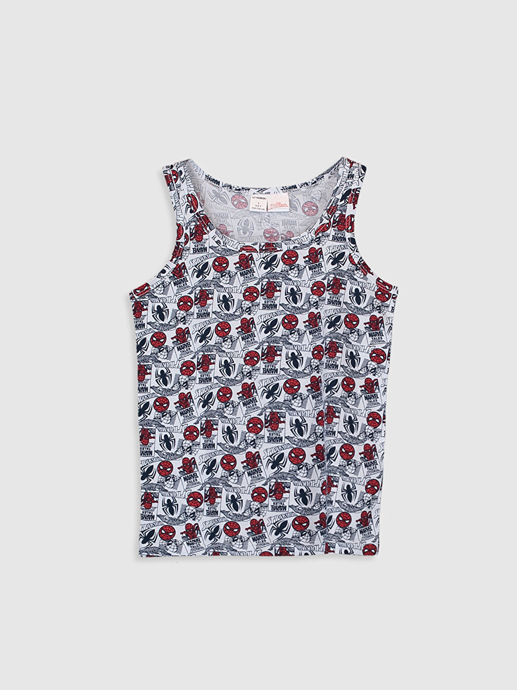 Beyaz Bisiklet Yaka Baskılı Erkek Çocuk Atlet 2'li-3