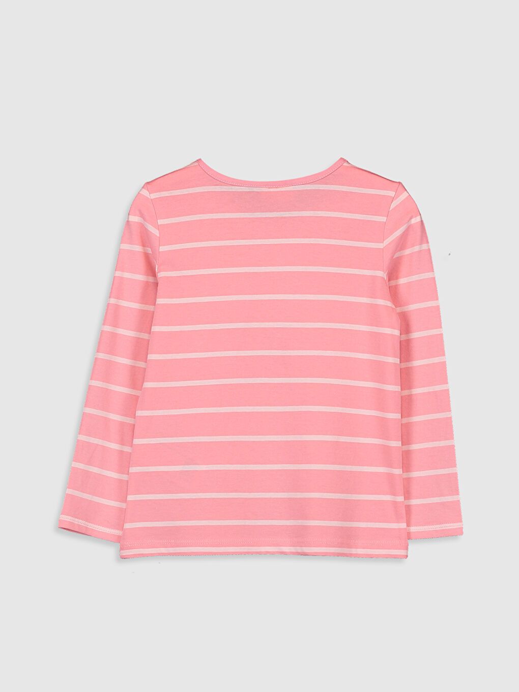 Pembe Bisiklet Yaka Uzun Kollu Kız Çocuk Tişört-2