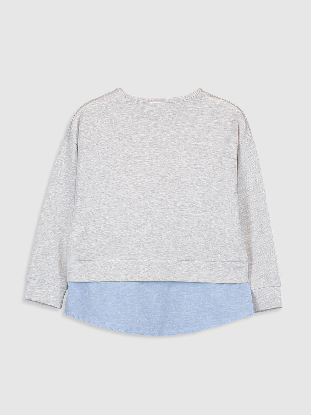 Beyaz Bisiklet Yaka Uzun Kollu Kız Çocuk Tişört-1