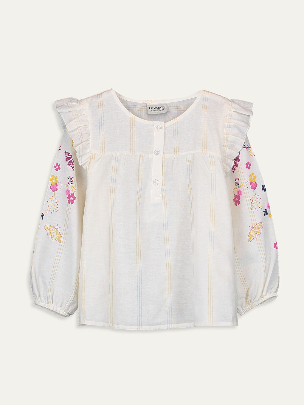 Blouse à Manches Longues pour Filles avec Col Rond-1