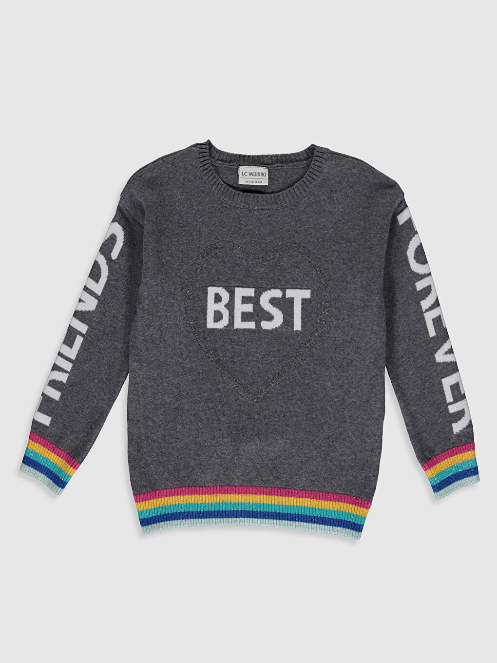 Antrasit Bisiklet Yaka Kız Çocuk Kazak