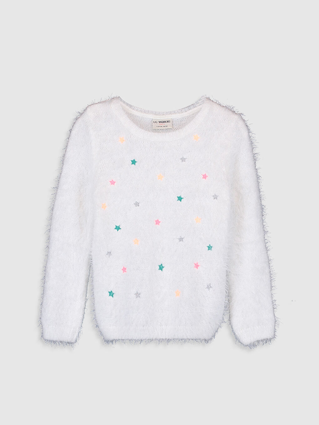 Ekru Bisiklet Yaka Kız Çocuk Kazak