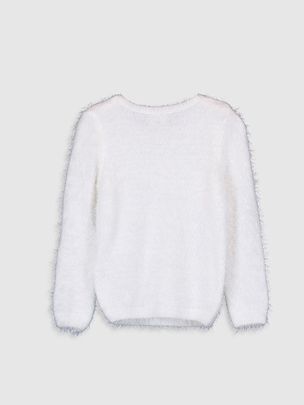 Ekru Bisiklet Yaka Kız Çocuk Kazak-1