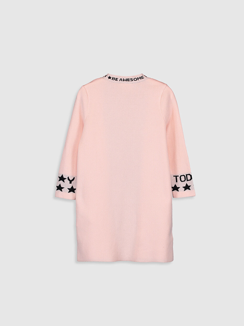 Pembe Desenli Kız Çocuk Triko Hırka-1