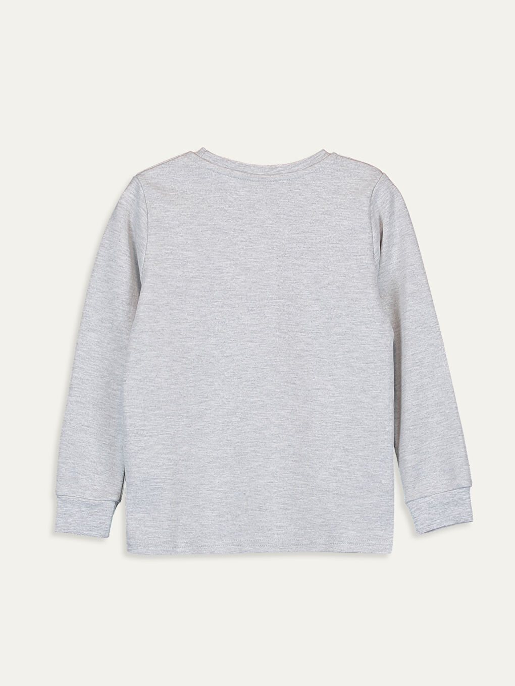 Gri Bisiklet Yaka Uzun Kollu Erkek Çocuk Tişört-1