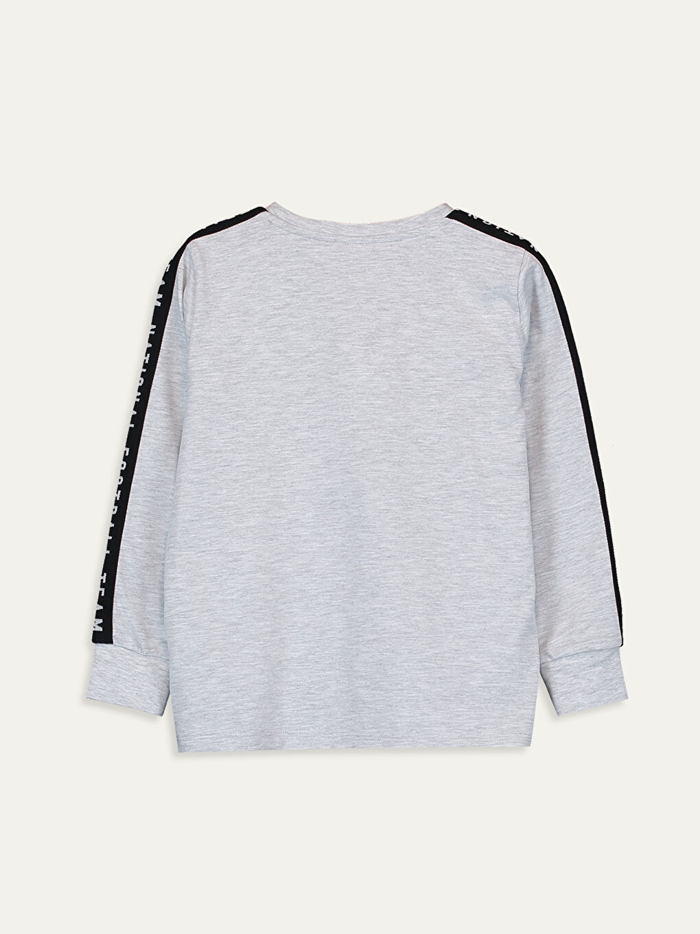 Gri Bisiklet Yaka Uzun Kollu Erkek Çocuk Tişört-1