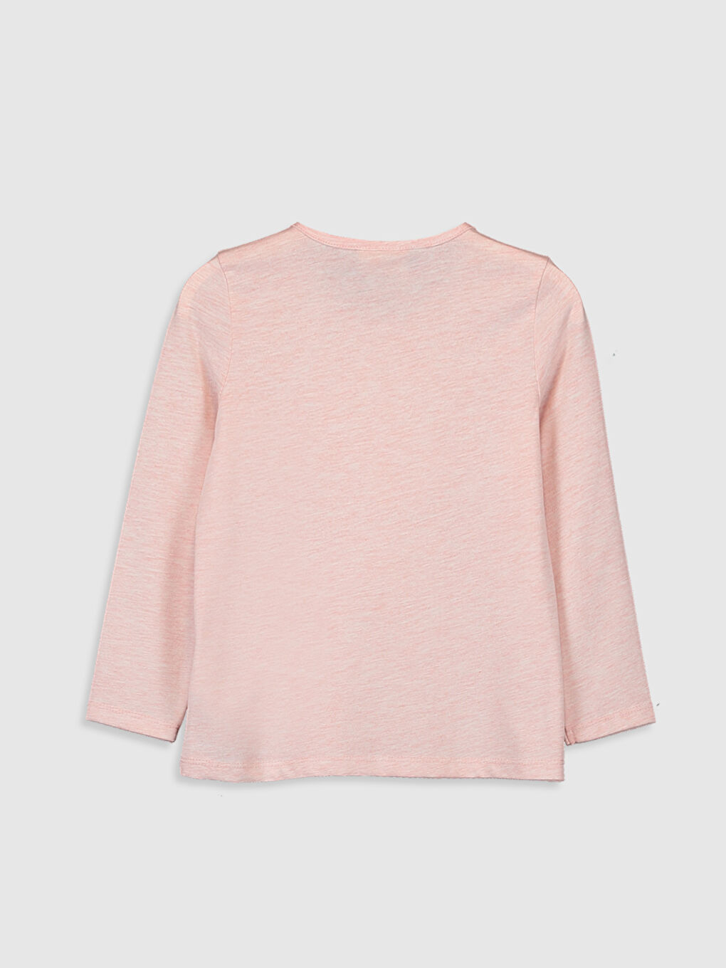 Pembe Bisiklet Yaka Uzun Kollu Kız Çocuk Tişört-1