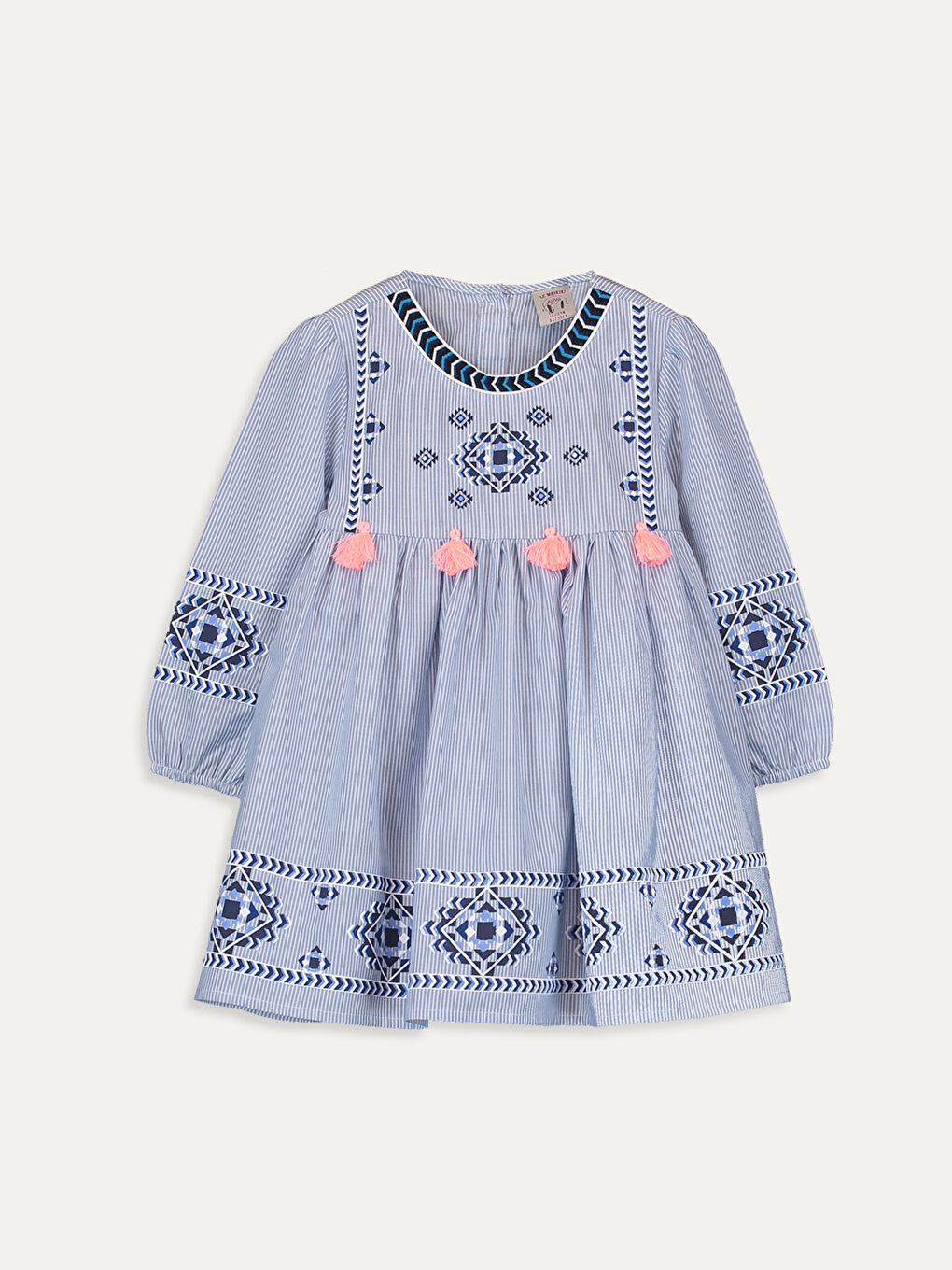 Robe en Popeline Rayée pour Fille Bébé Mère et Fille Assorties-2