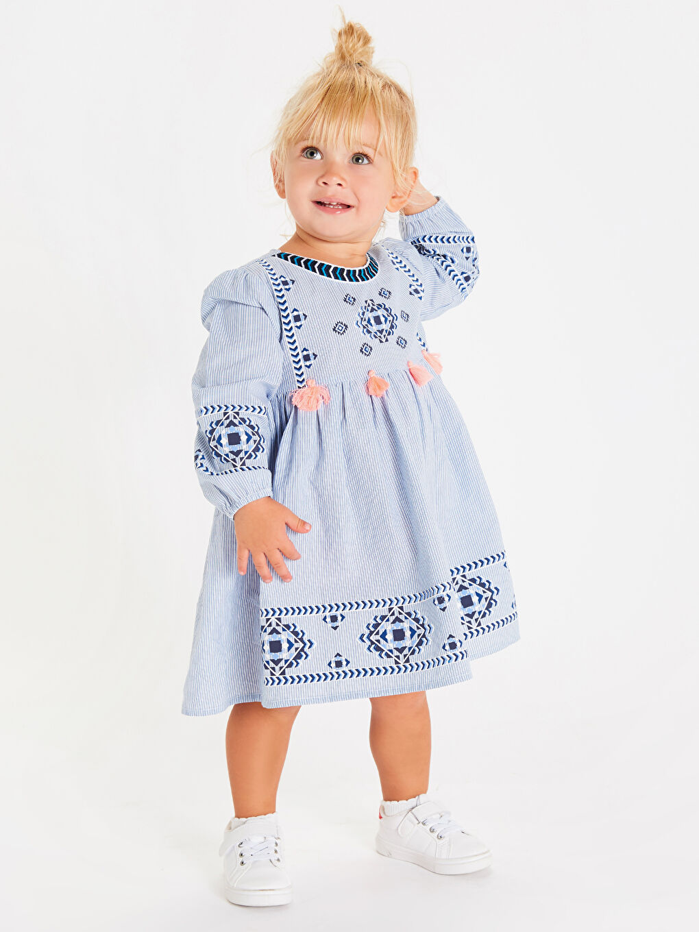 Robe en Popeline Rayée pour Fille Bébé Mère et Fille Assorties
