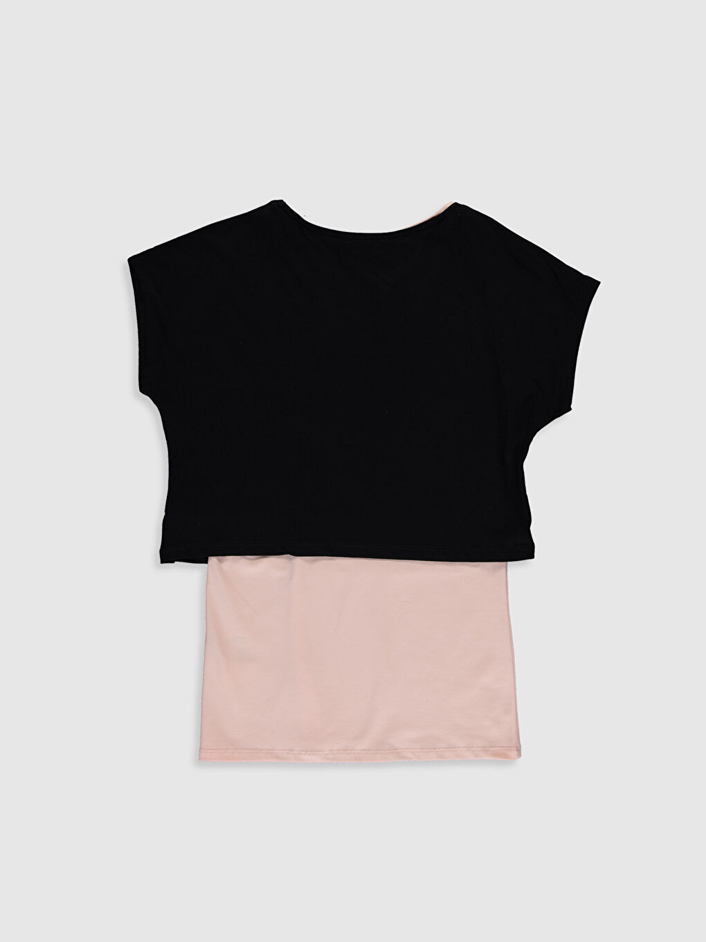 Siyah Yazı Baskılı Tişört Anne Kız Kombini-1