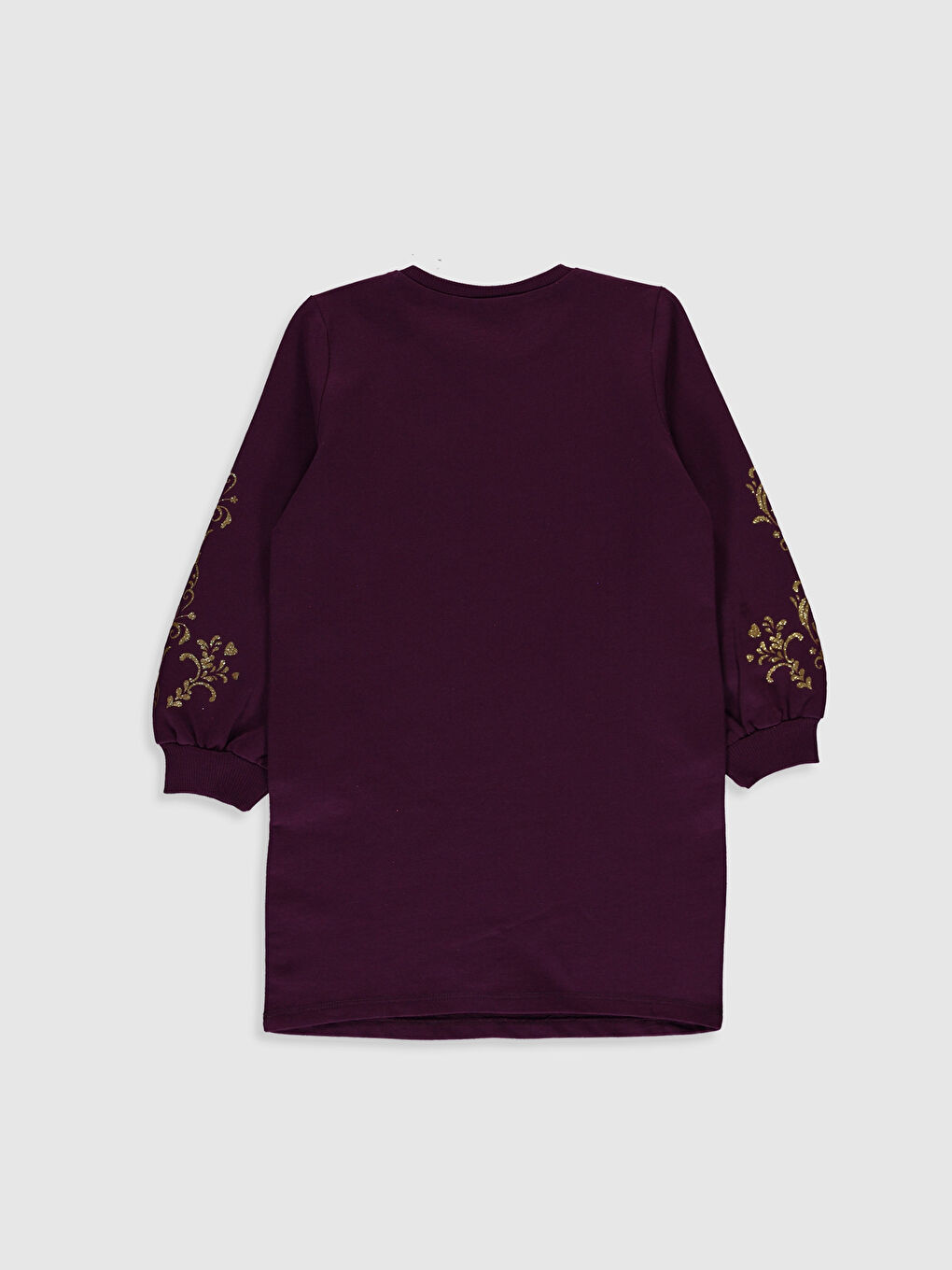 Bordo Bisiklet Yaka Kız Çocuk Elbise-1