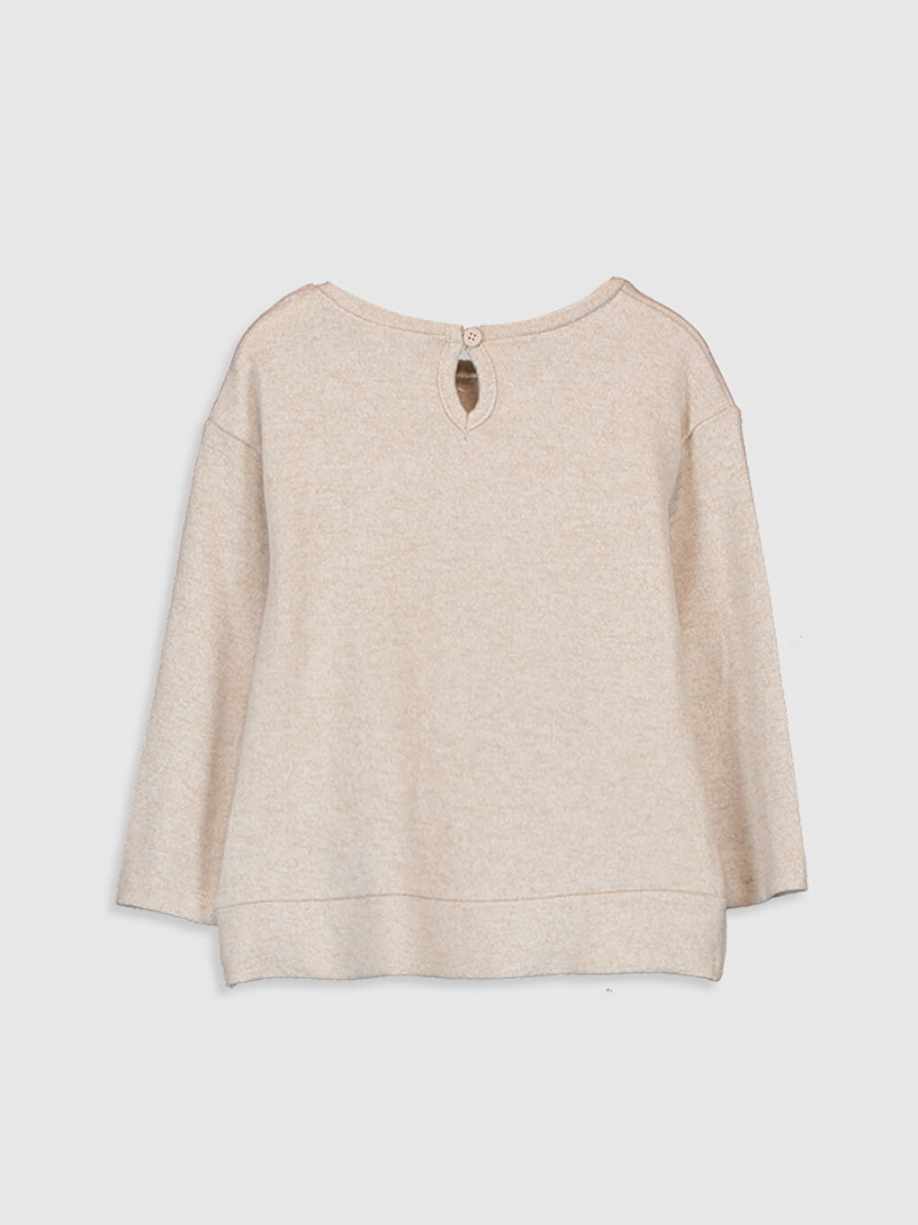 Ekru Kız Bebek Beli Büzgü Detaylı Tişört Anne Kız Kombini-1