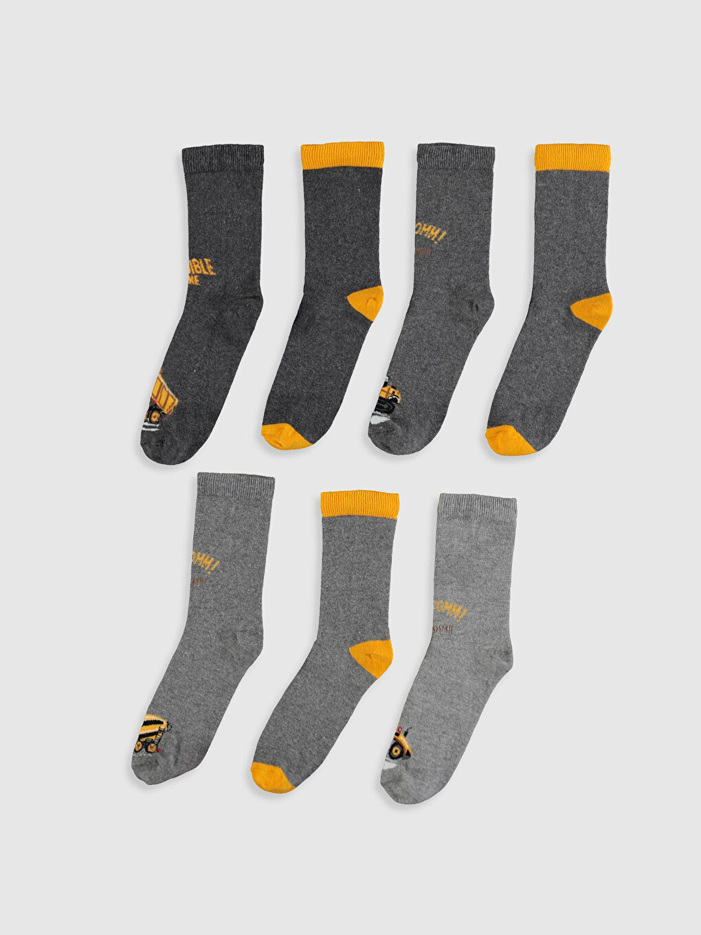 Karışık Erkek Çocuk Desenli Soket Çorap 7'li-1