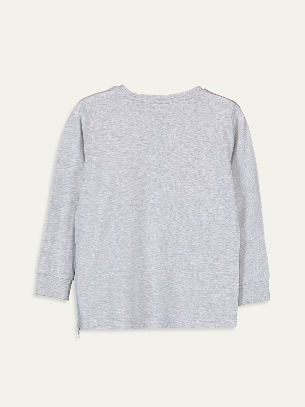 Açık Gri Melanj Tişört-1