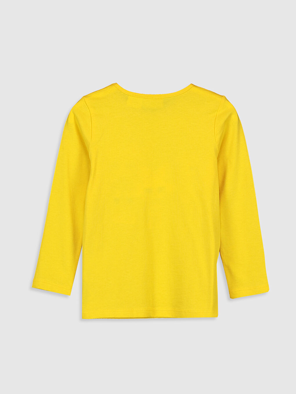 Sarı Bisiklet Yaka Uzun Kollu Kız Çocuk Tişört-1