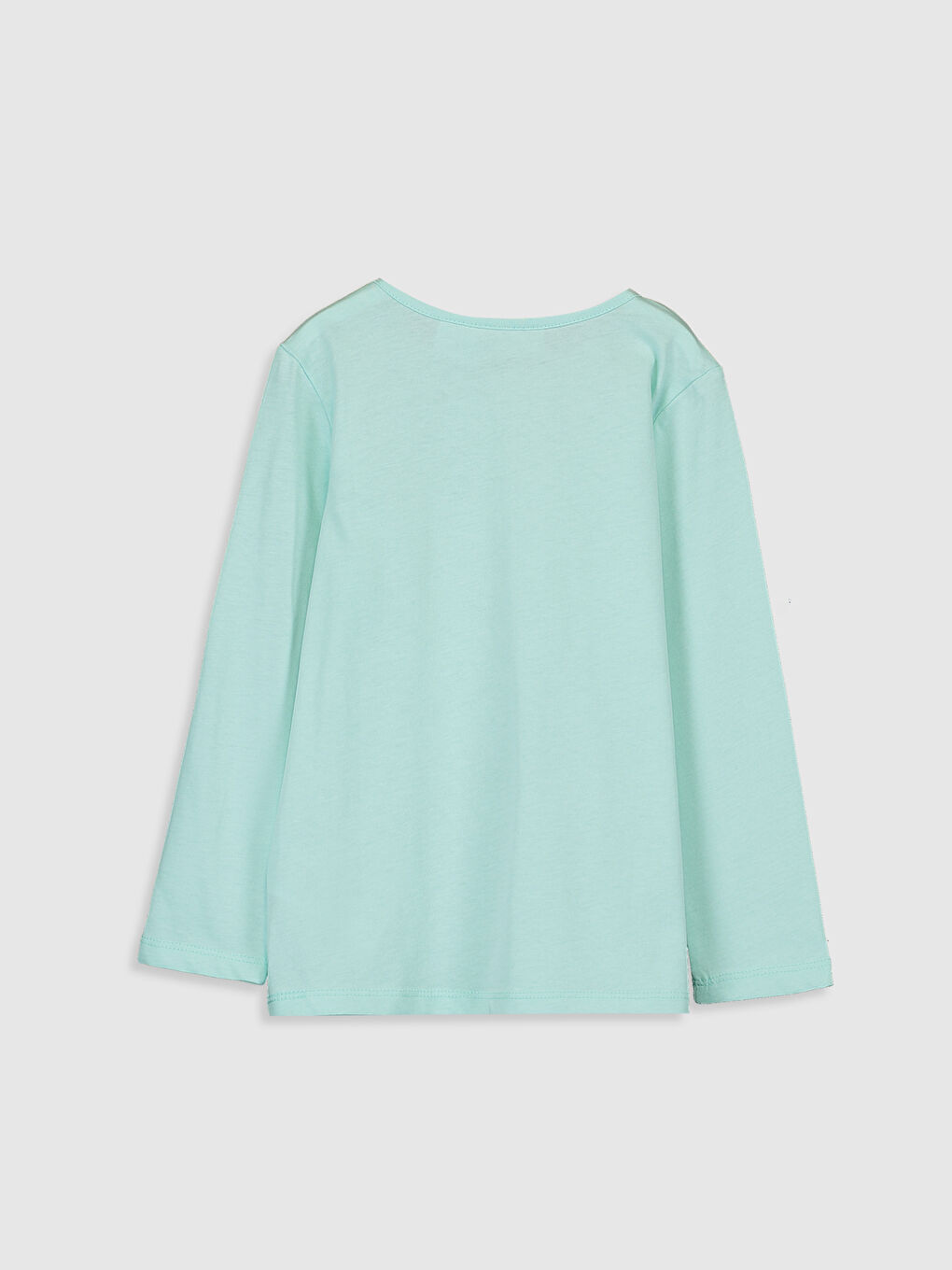 Turkuaz Bisiklet Yaka Uzun Kollu Kız Çocuk Tişört-1