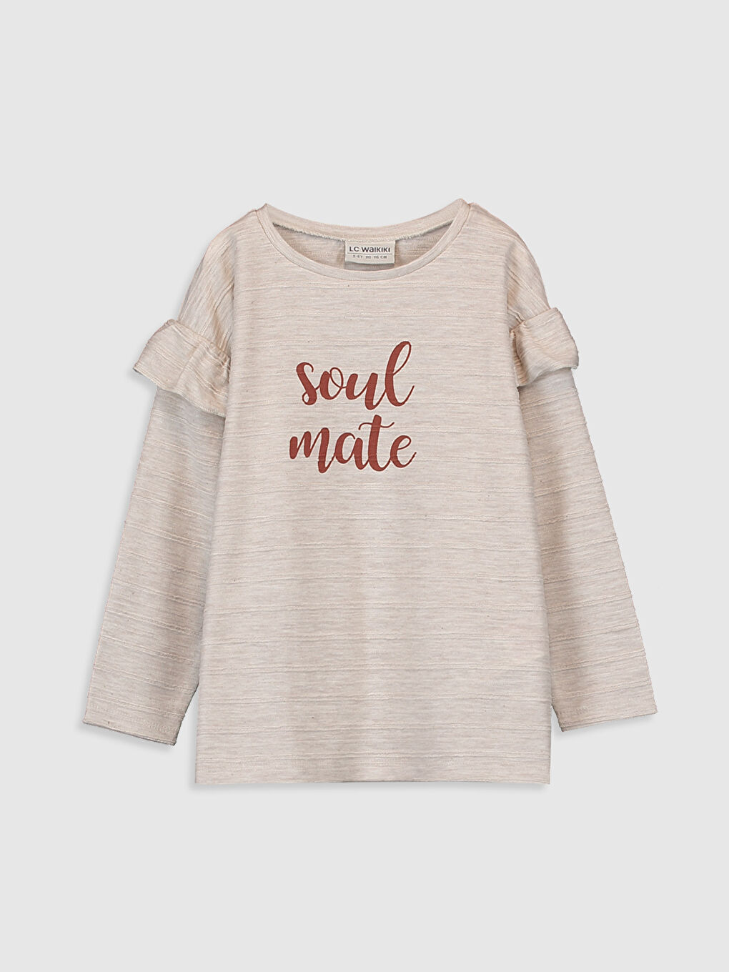 Футболка для девочек с круглым вырезом и длинными рукавами-1