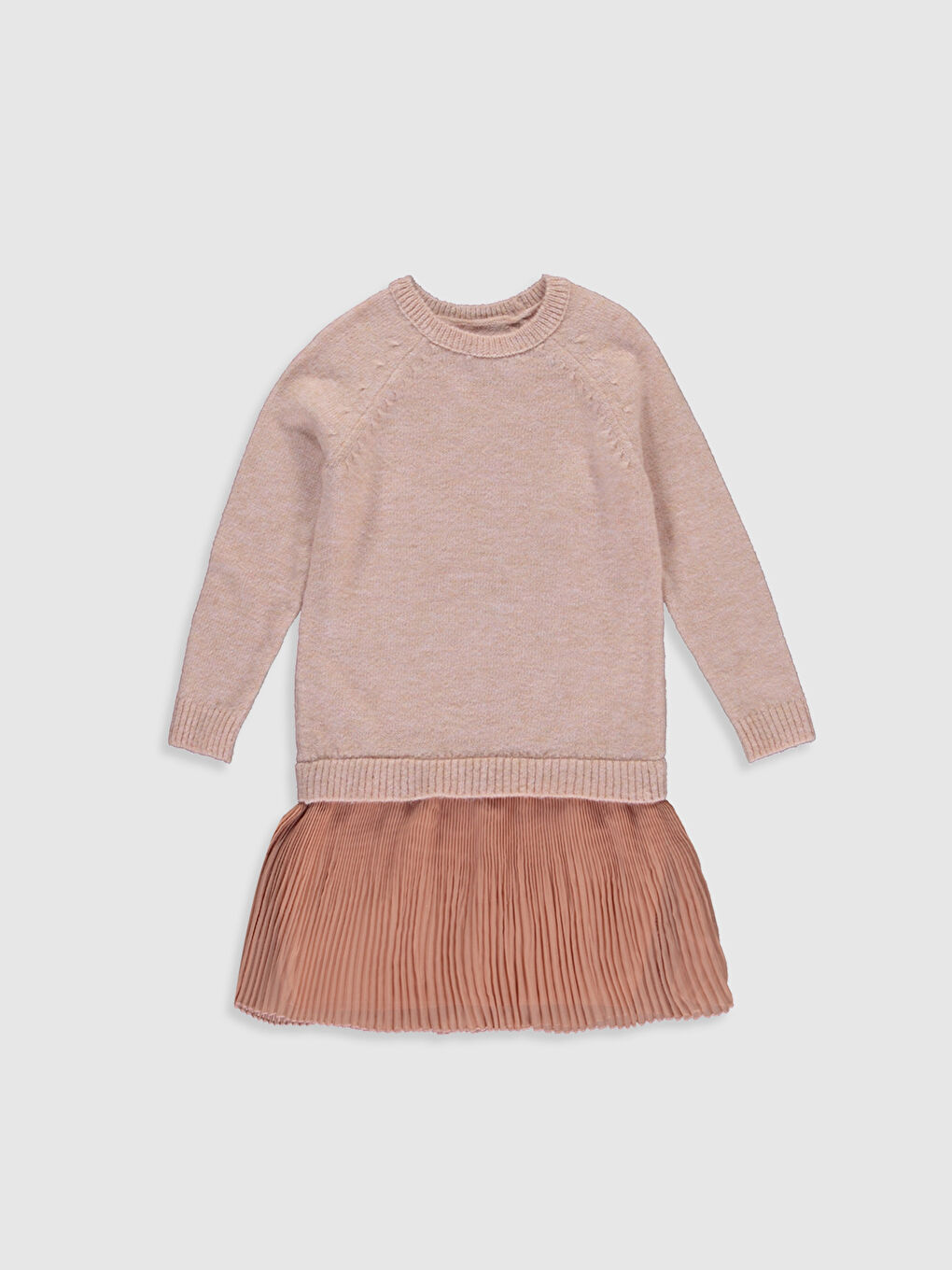 Плиссированное трикотажное платье для девочки в стиле Мама и дочь-2