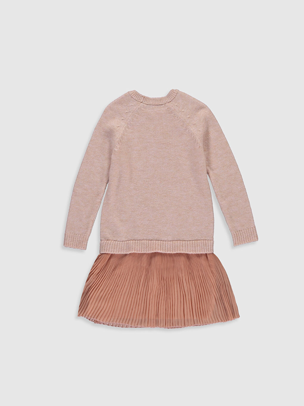 Плиссированное трикотажное платье для девочки в стиле Мама и дочь-3