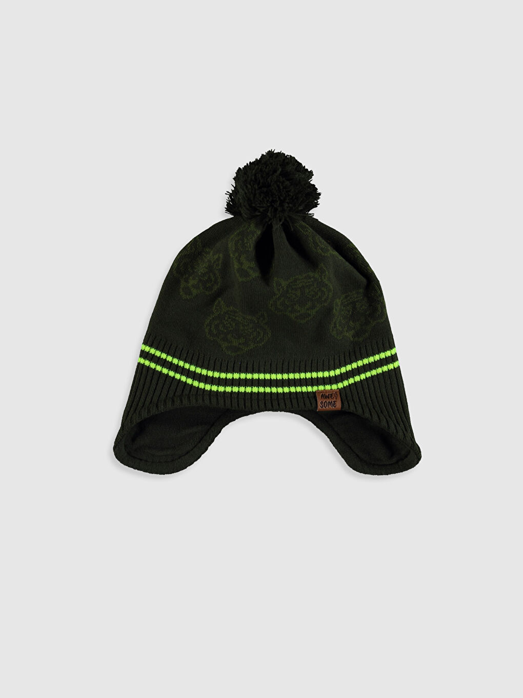 Ұл баланың помпонды тоқыма бас киімі мен снуды-1