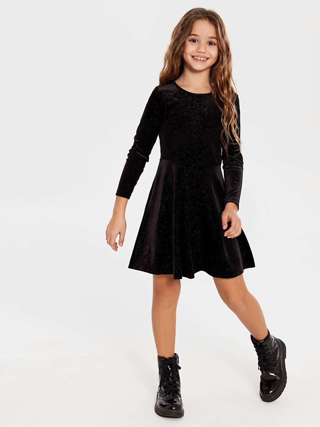 Girl's's Bright Velvet Dress Mother and Daughter Matching-4