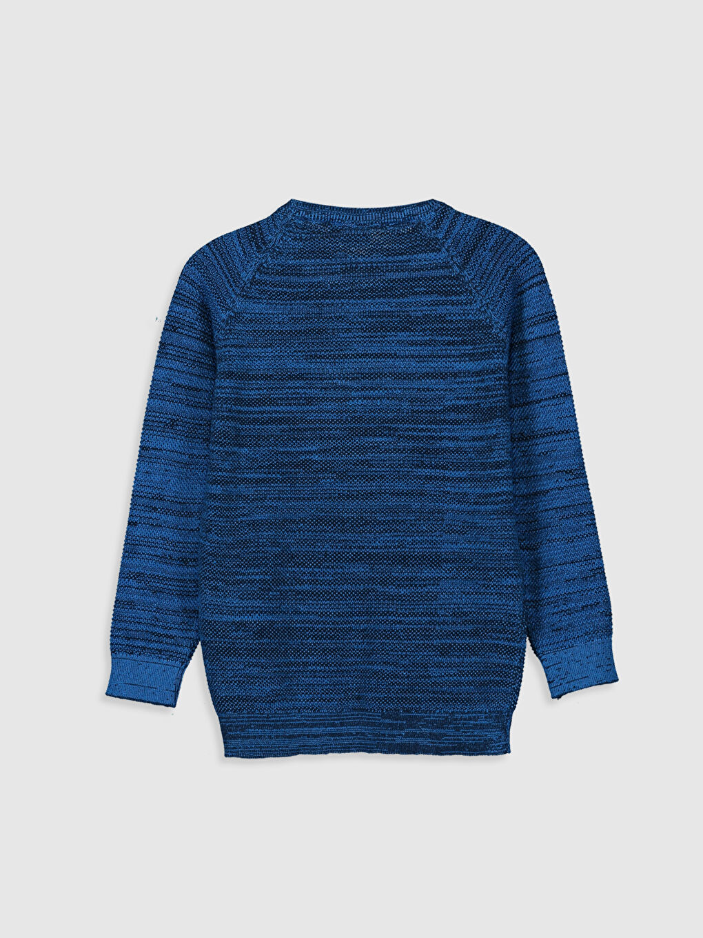 Дөңгелек жағалы өрнекті ұзын жеңді ұл трикотаж жемпір-1