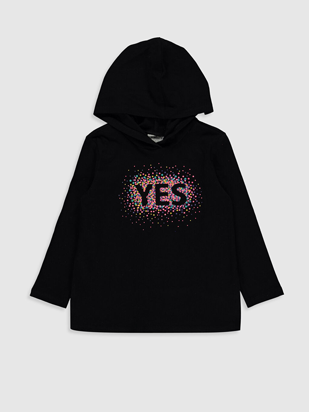 Футболка с капюшоном и длинным рукавом для девочек