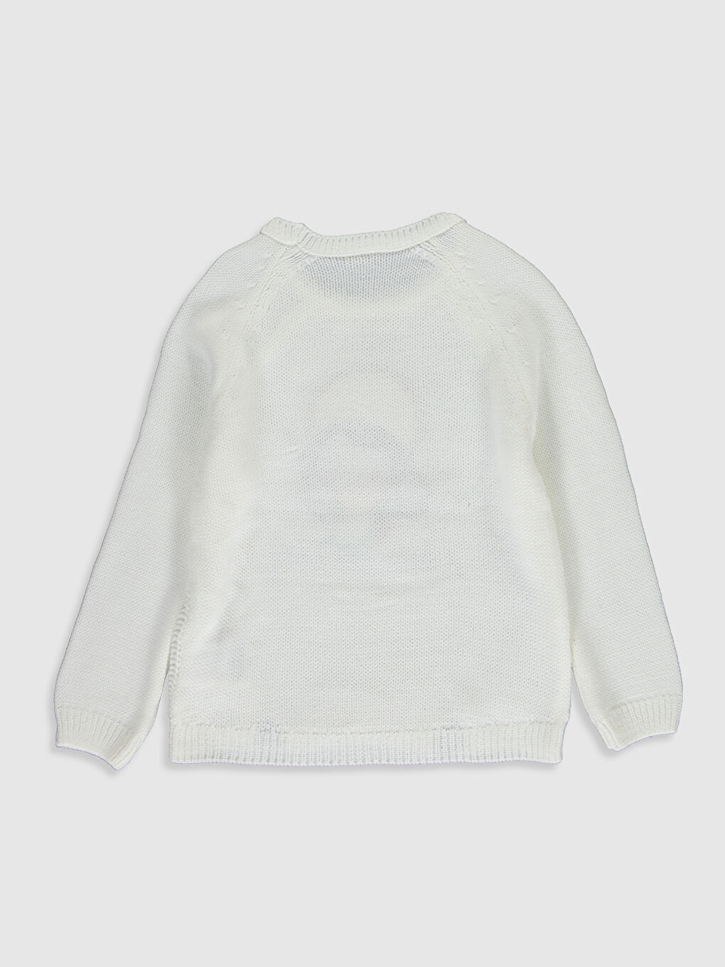 Ekru Bisiklet Yaka Kız Çocuk Kazak-1