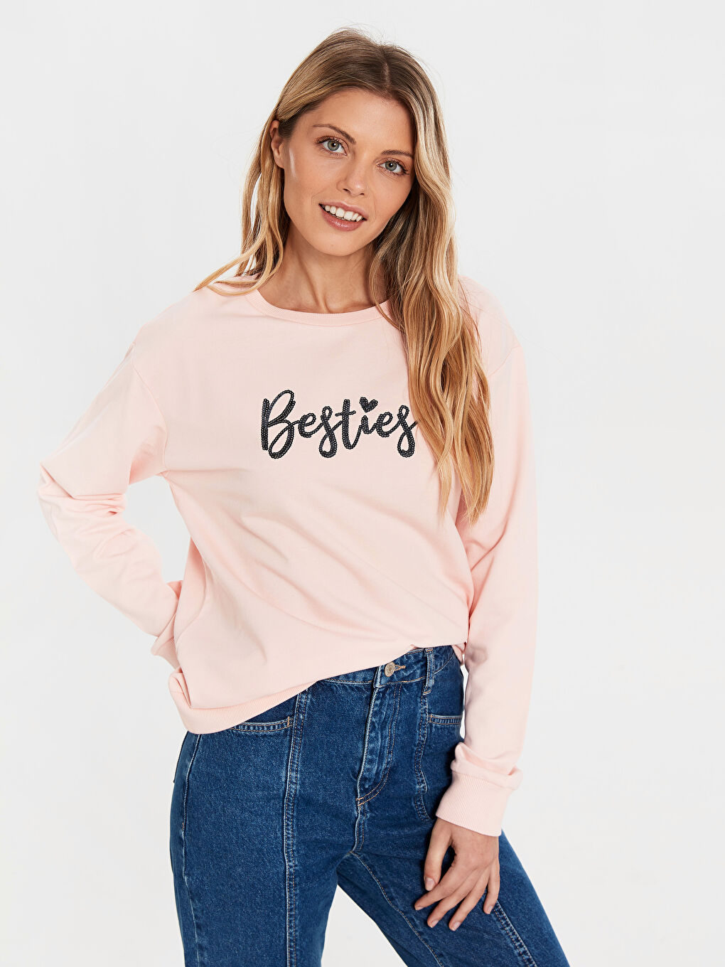 Letter Embroidered Sweatshirt Mother and Daughter Matching