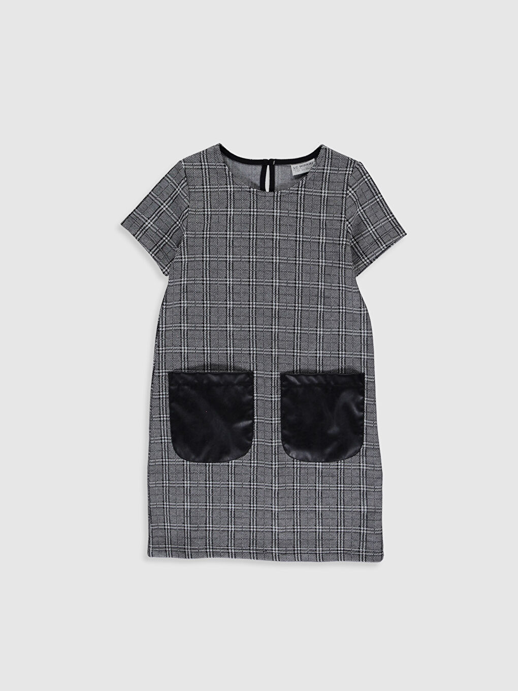 Siyah Bisiklet Yaka Kız Çocuk Elbise