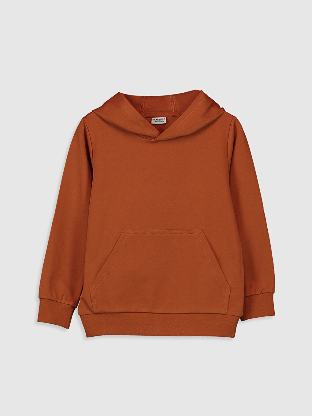 Turuncu Basic Uzun Kollu Erkek Çocuk Hoodie