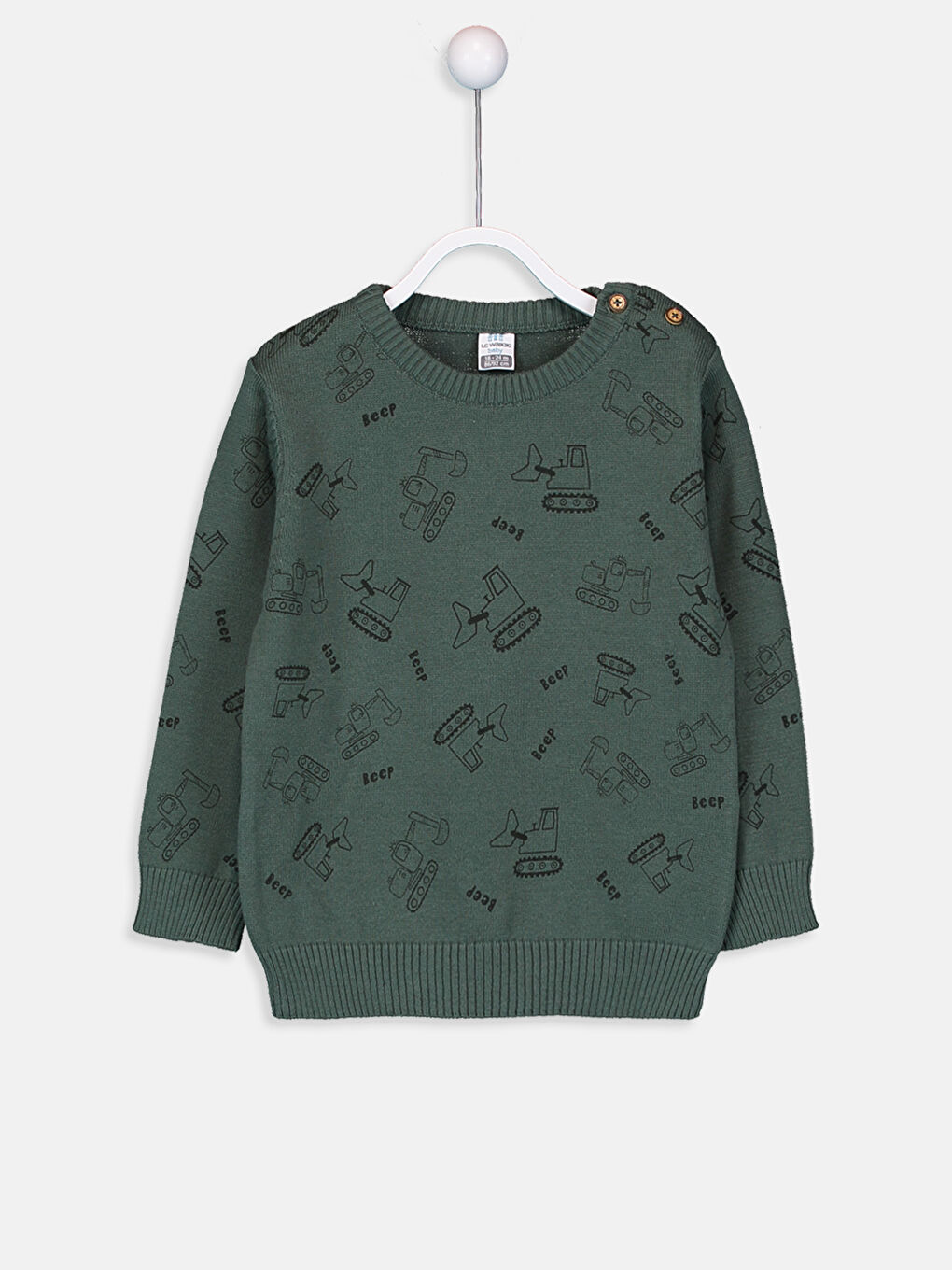 Haki Bisiklet Yaka Erkek Bebek Kazak