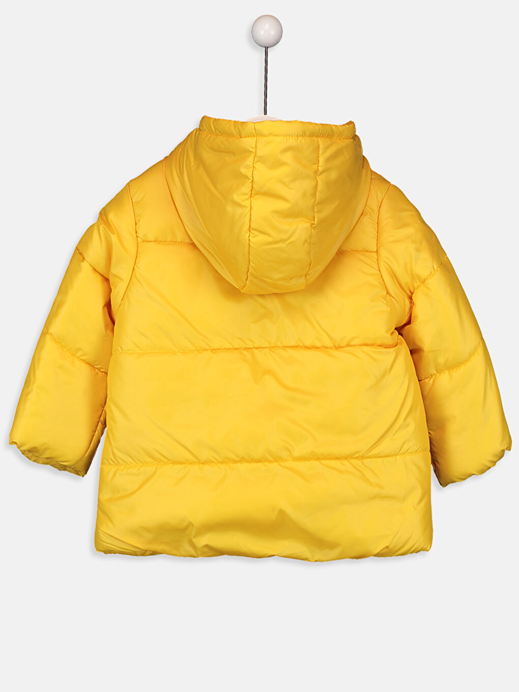 Sarı Kız Bebek Kapüşonlu Fermuarlı Mont-1