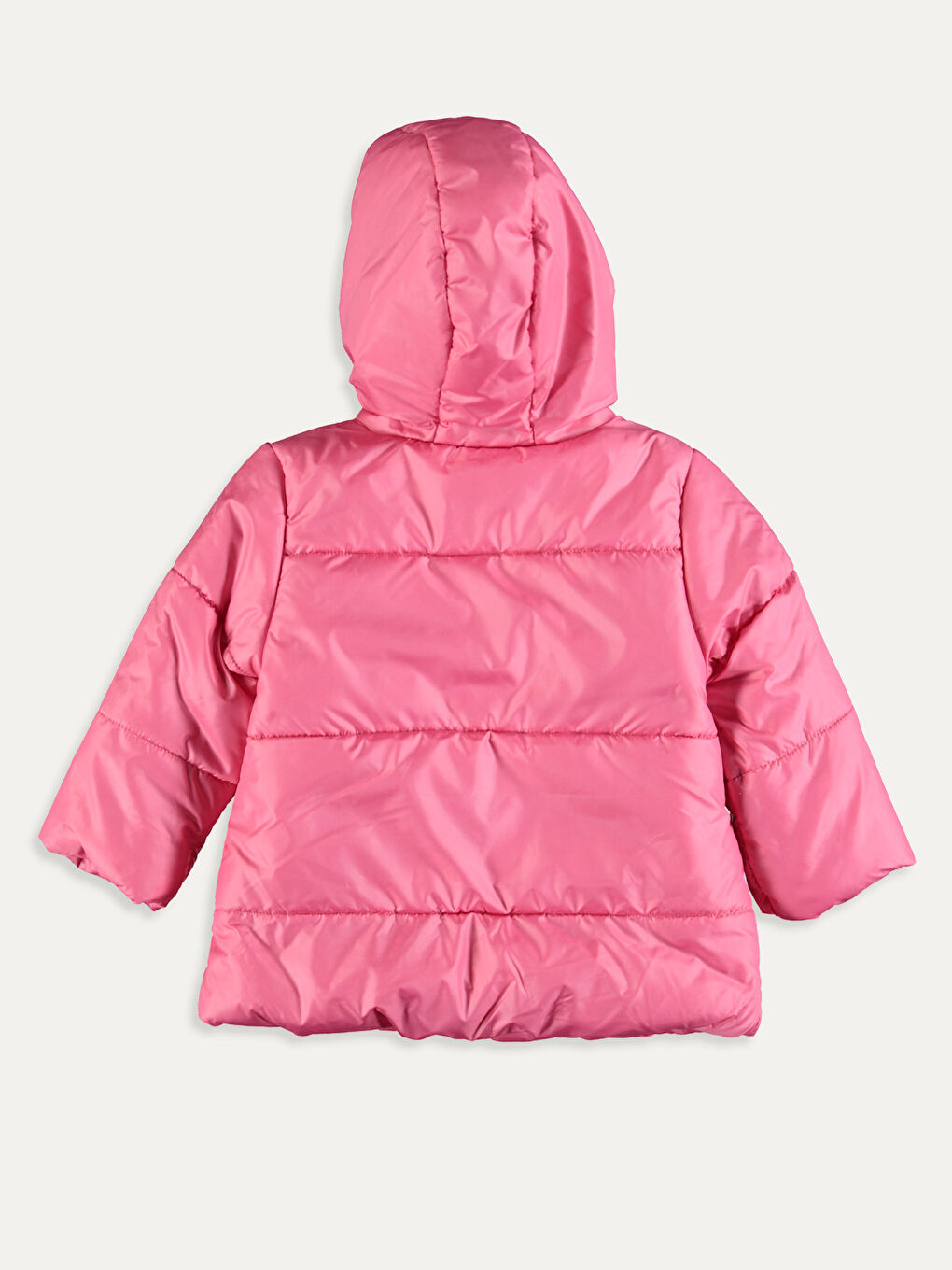 Pembe Kız Bebek Kapüşonlu Fermuarlı Mont-1