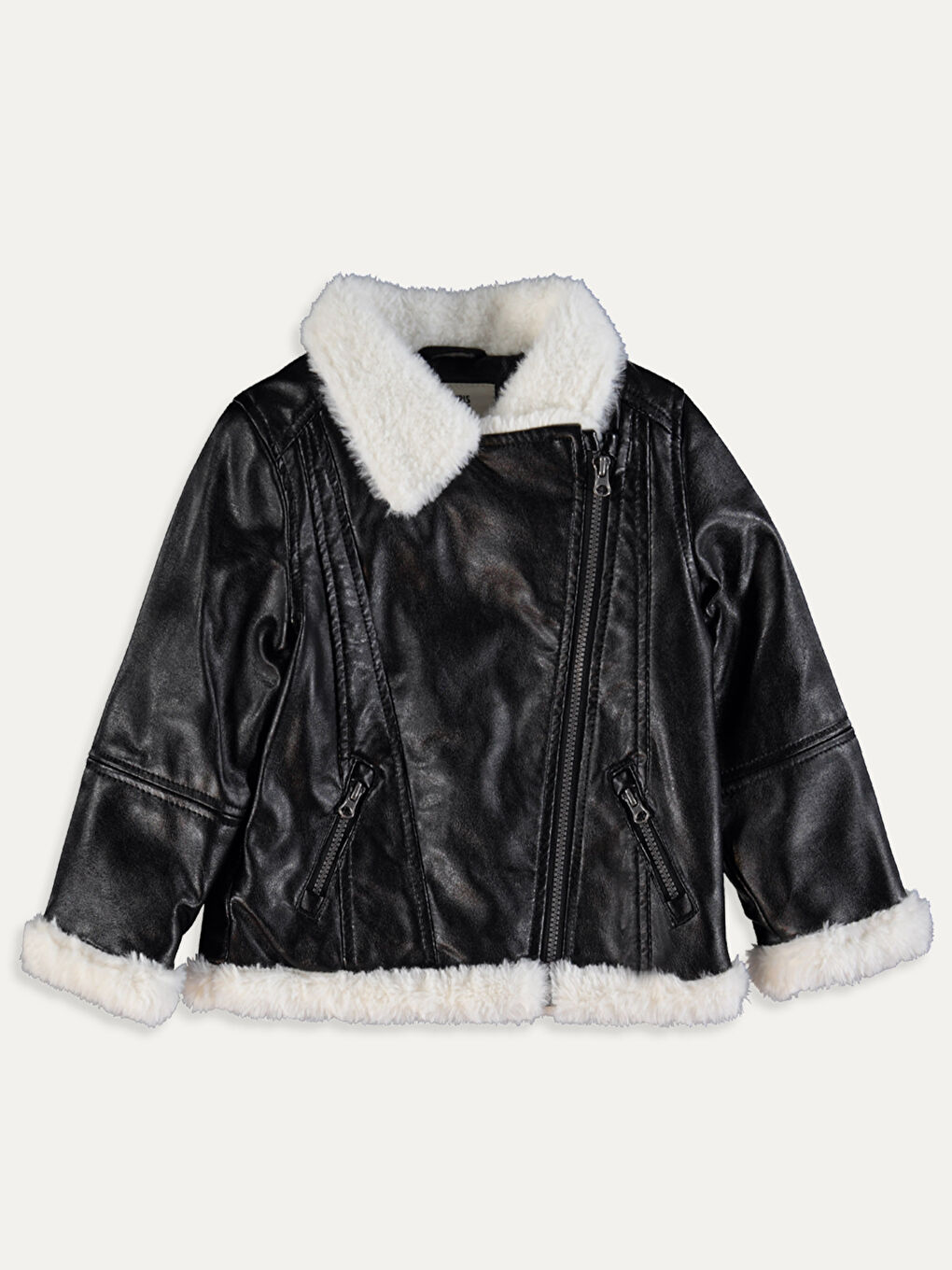 Veste Courte Légère En Similicuir Pour Bébé Fille-1