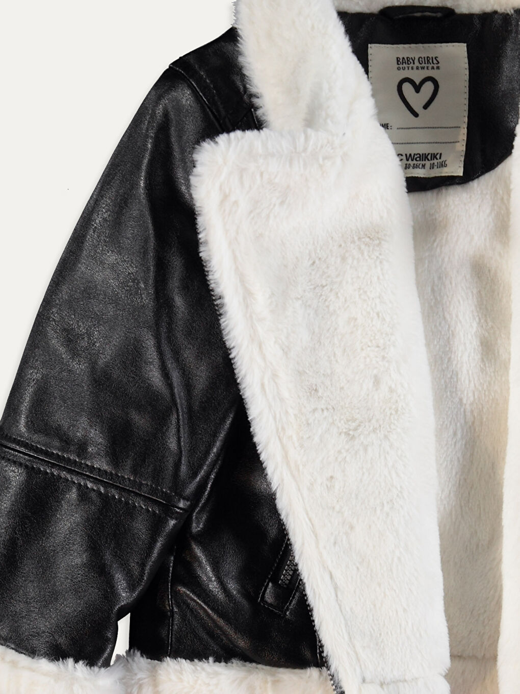 Veste Courte Légère En Similicuir Pour Bébé Fille-3