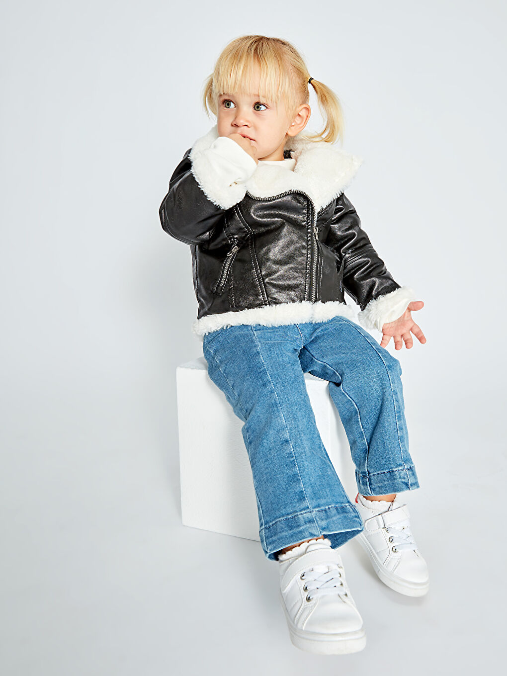 Veste Courte Légère En Similicuir Pour Bébé Fille