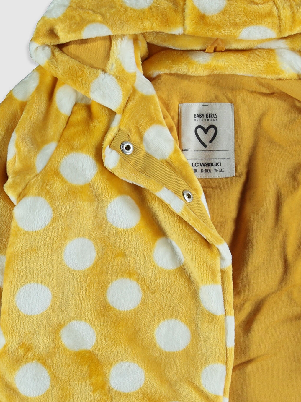 معطف فرو مطبوع بكابوش وكم طويل لبنات رضع-2