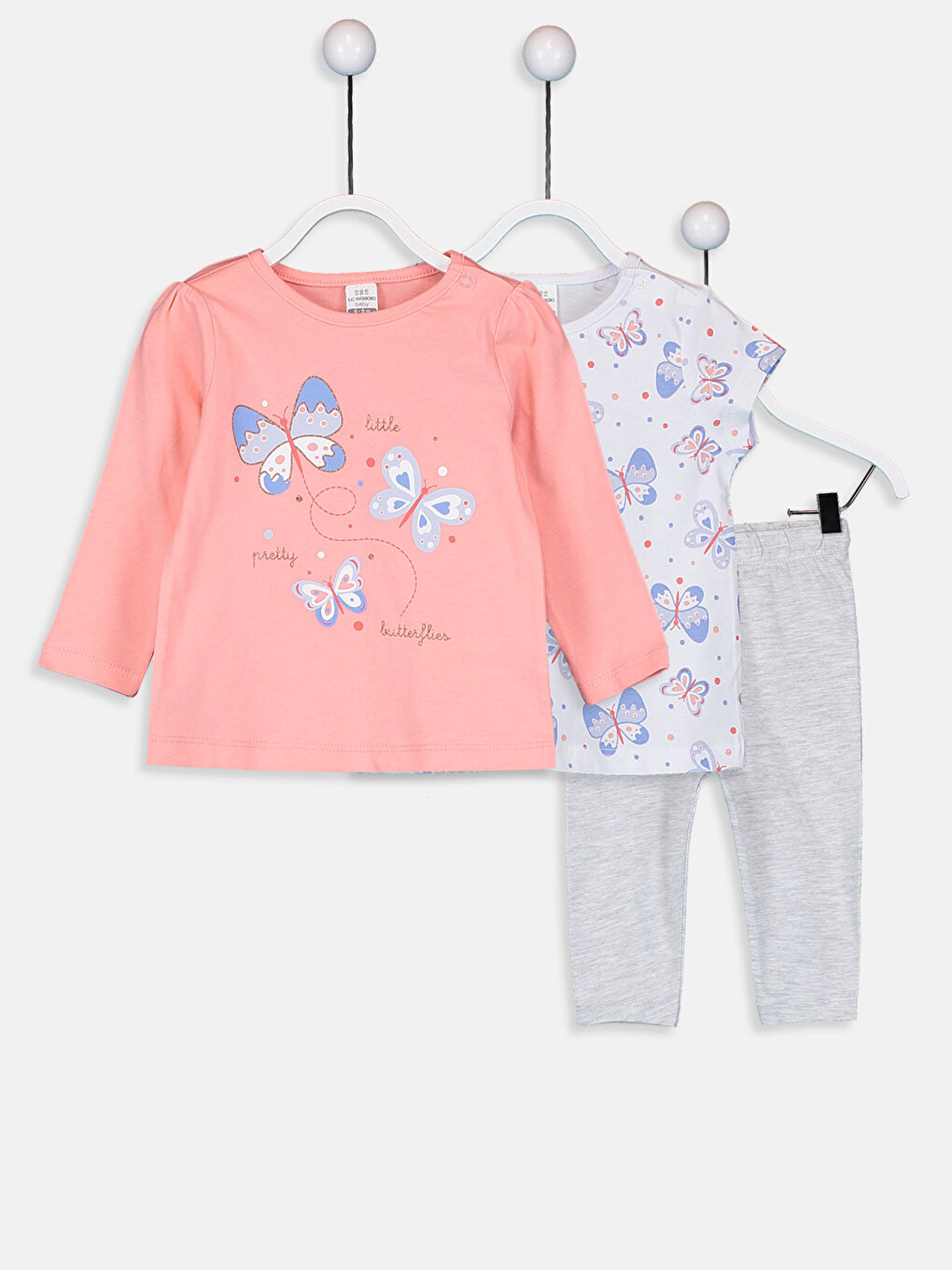 3-pack Baby Girl's Printed Cotton Pyjamas Set