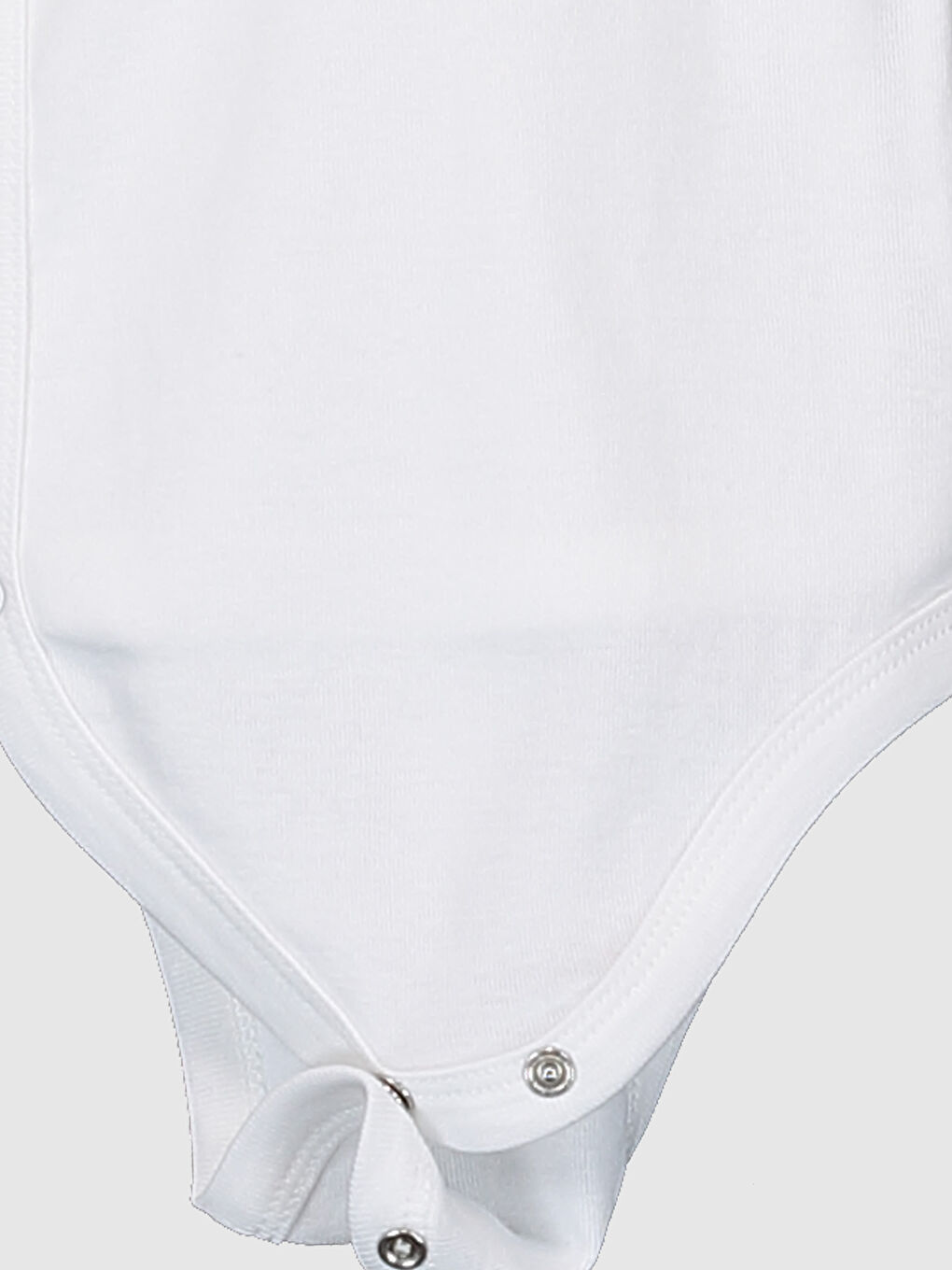 Beyaz Bisiklet Yaka Kız Bebek Çıtçıtlı Bodysuit-3