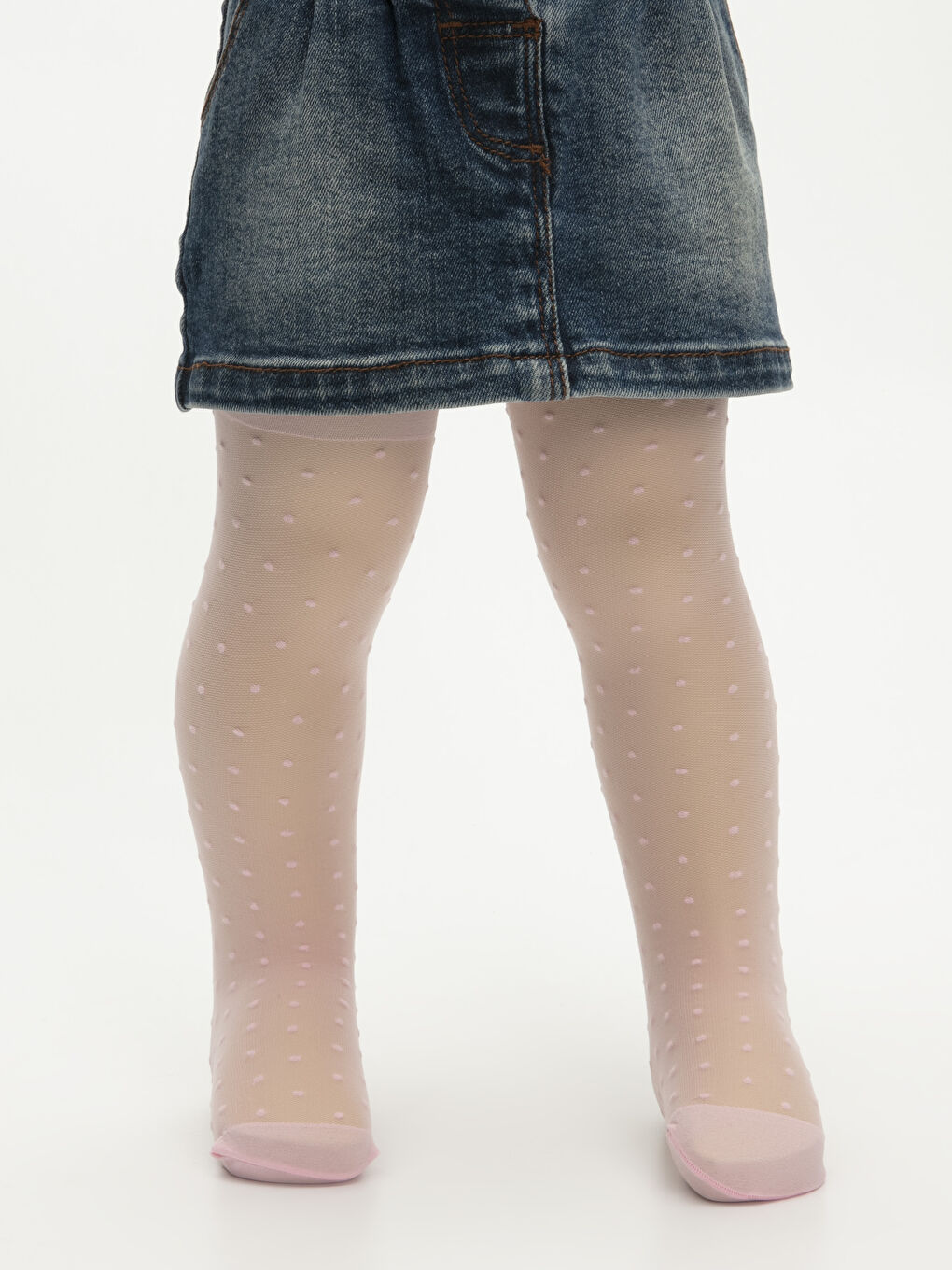 Beyaz Kız Bebek Külotlu Çorap-1