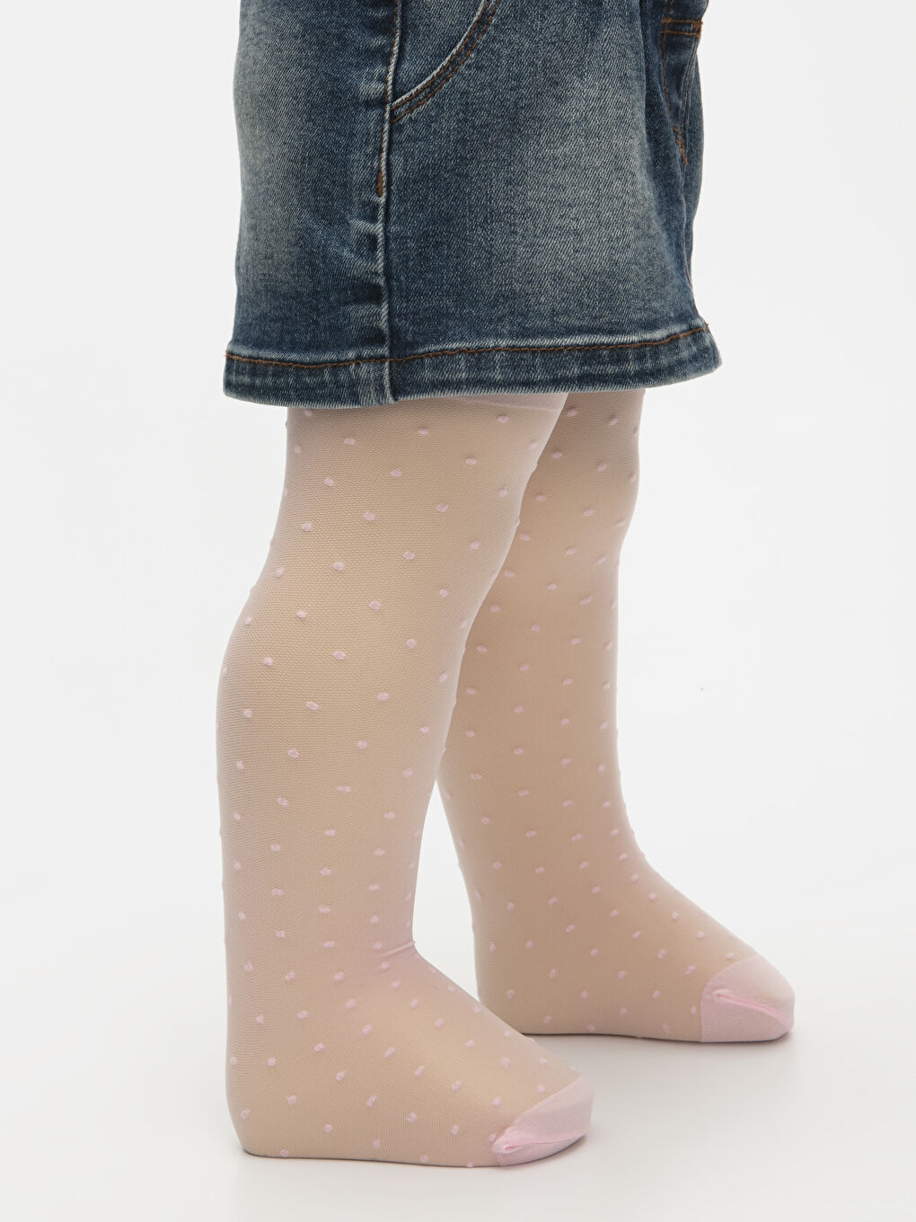 Beyaz Kız Bebek Külotlu Çorap-3