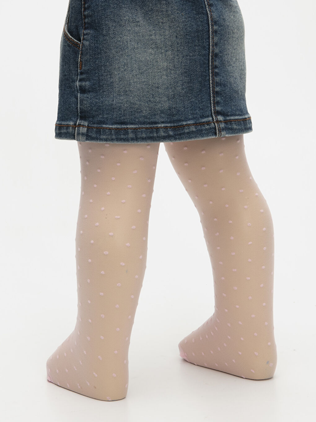 Beyaz Kız Bebek Külotlu Çorap-5