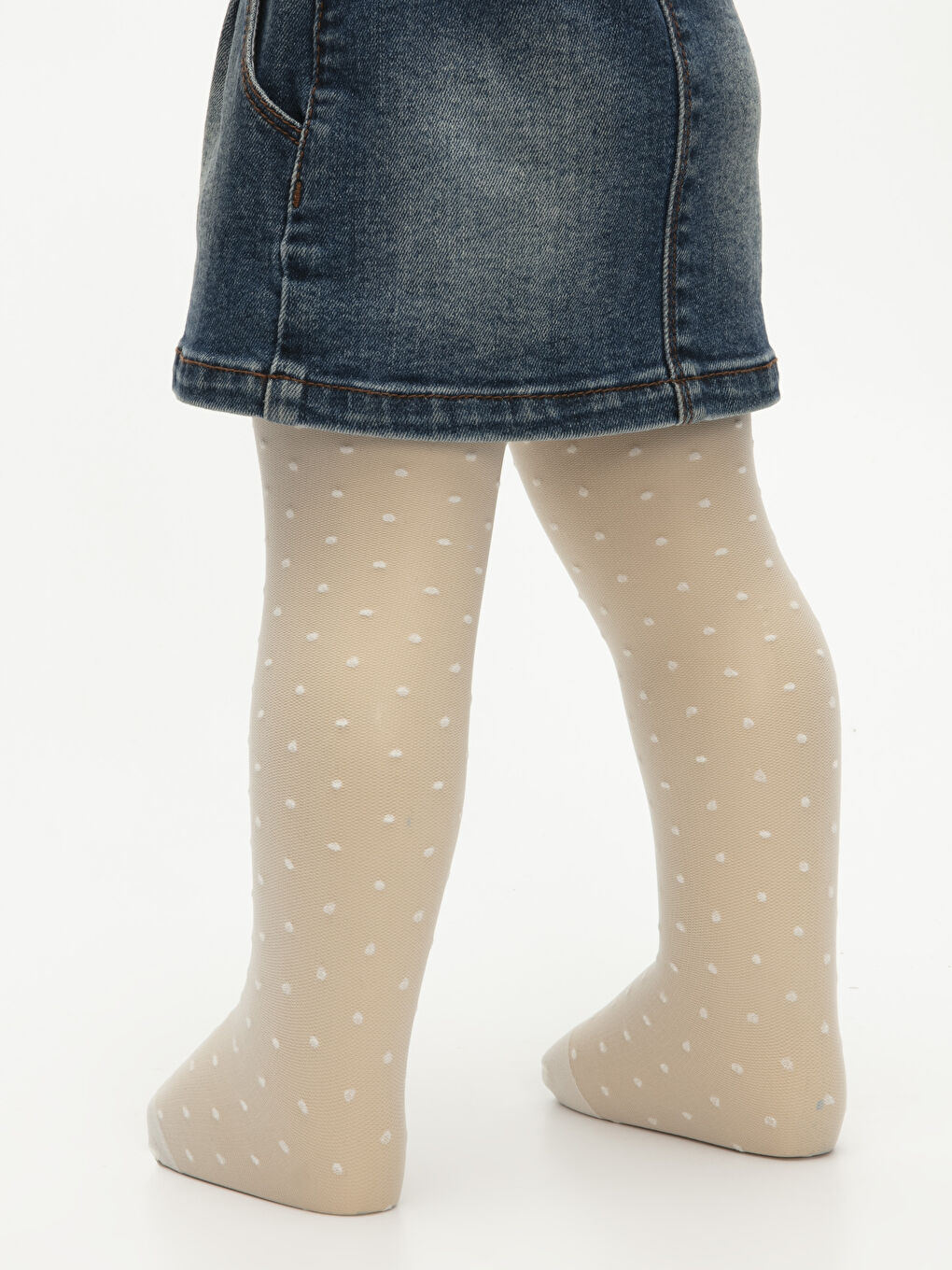 Beyaz Kız Bebek Külotlu Çorap-6