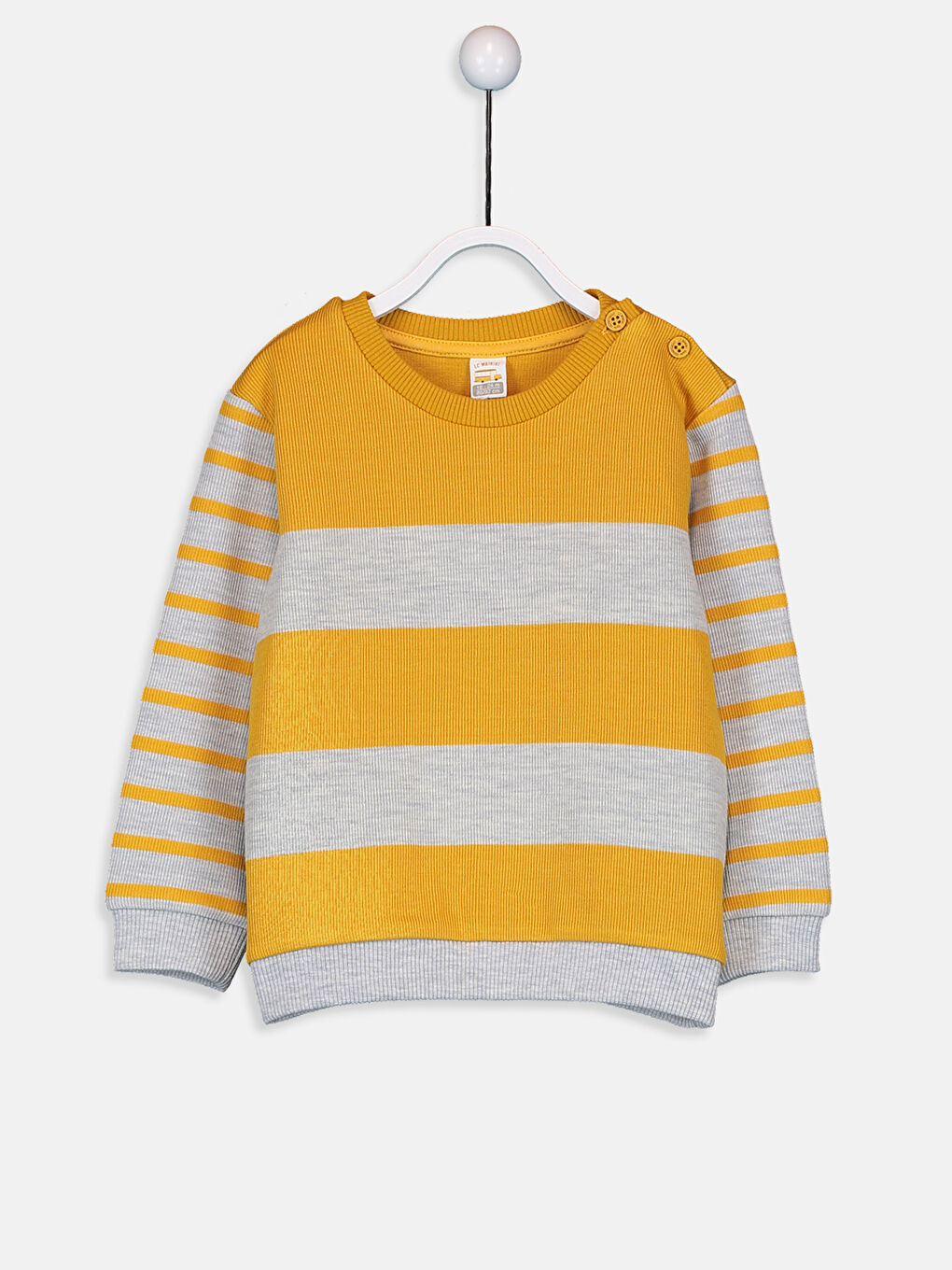 Sarı Çizgili Sweatshirt